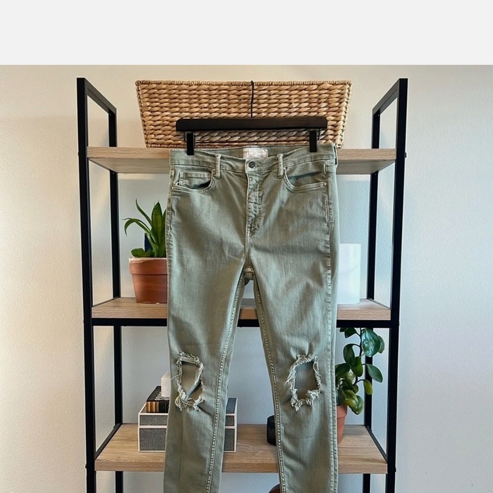 Free People Mint Green Denim